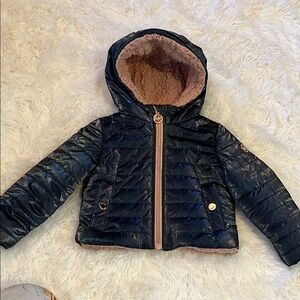 Michael Kors Blue Puffer Jacket Quilted Insulated